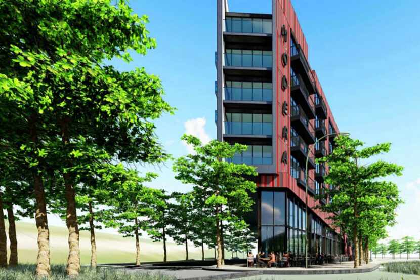 The Modera Trinity apartment building will overlook the river in West Dallas.