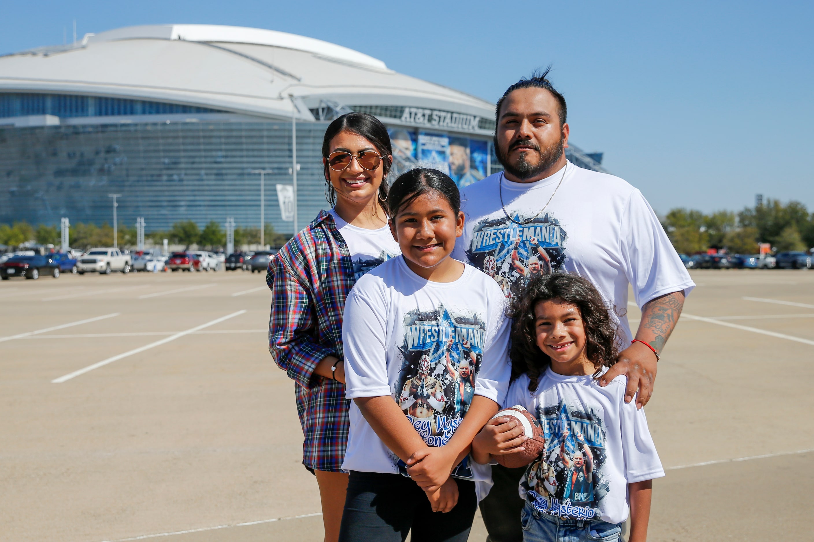 Cassandra Salazar stands with her husband Juan Salazar and their two children Jaslynn...