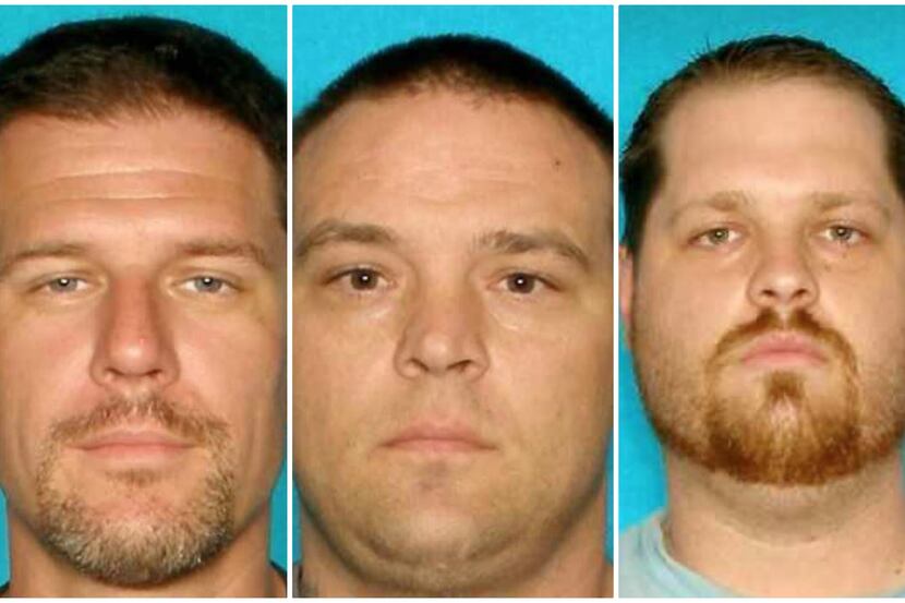From left: Michael Powell, 44, Bobby Wilson, 42, and Austin Dunlap, 34, are wanted for...