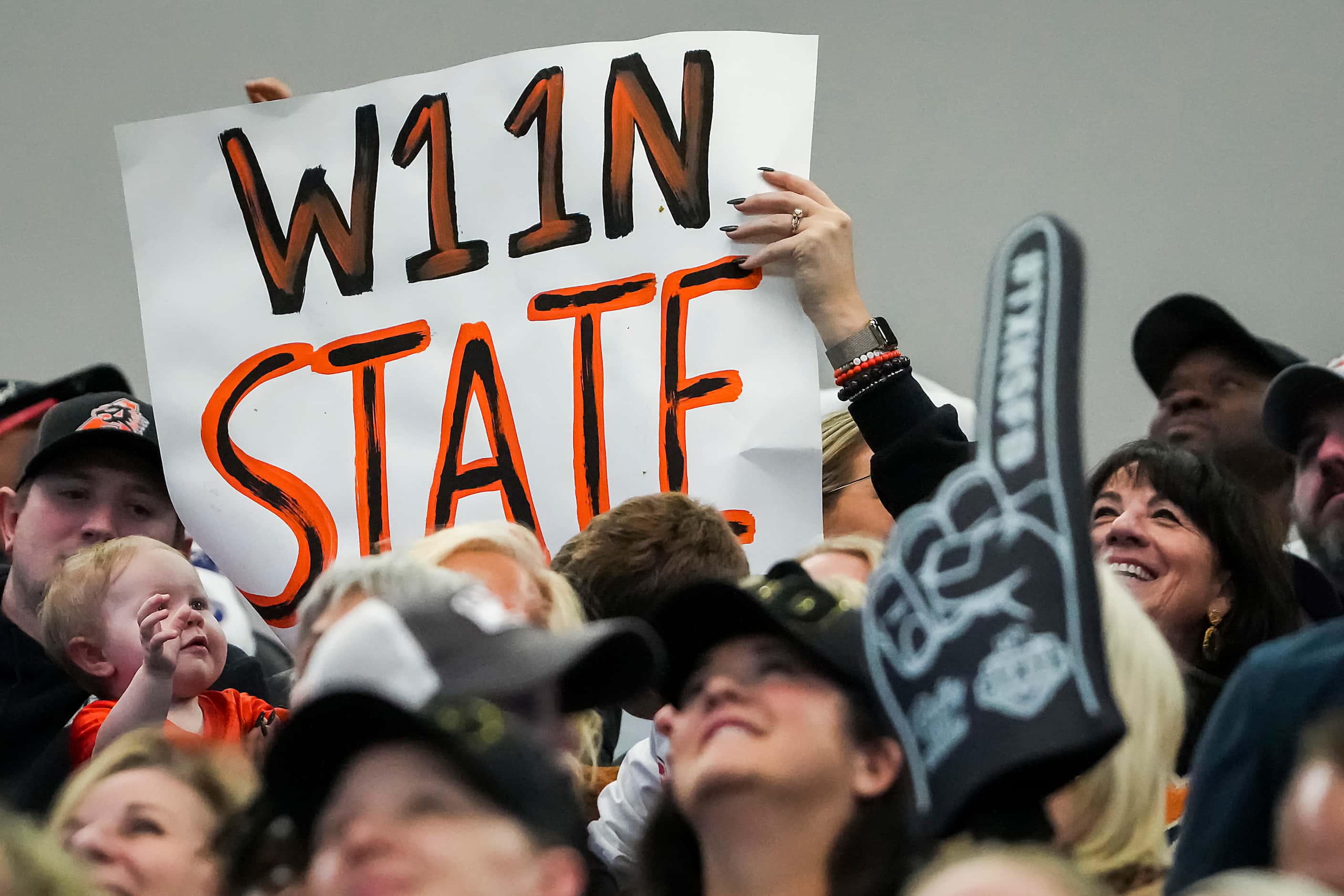 Aledo fans cheer their team during the second half of Class 5A Division I state championship...