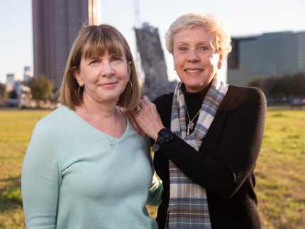 Jane Spillman Wansley (left) and Ann Spillman, daughters of the late Pat Y. Spillman of...