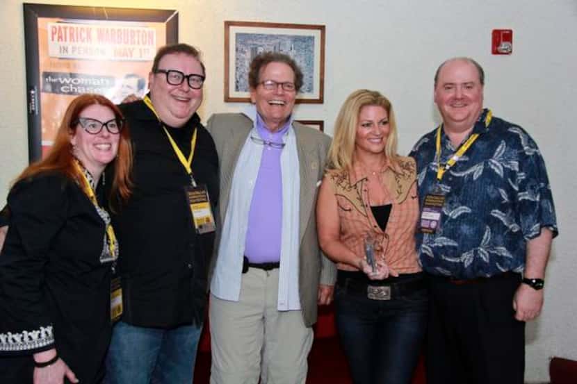 
John Wayne Film Festival chairs Anne and Steve Stodghill, John Wayne’s children Patrick and...