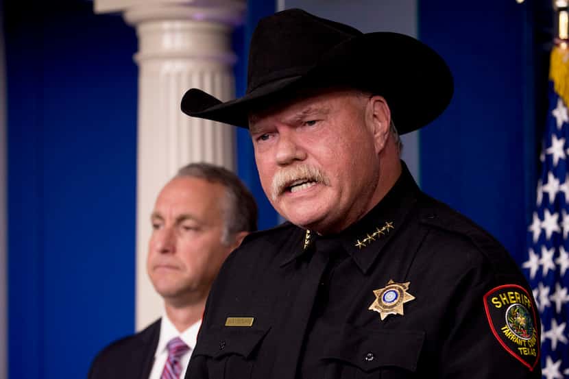 Tarrant County Sheriff Bill Waybourn spoke at a White House briefing in October 2019. On...