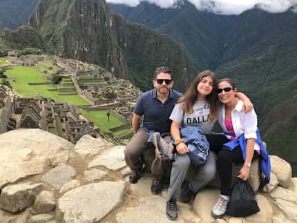 Marissa Solis with her husband Juan and daughter Gabriela during a family trip to Machu...