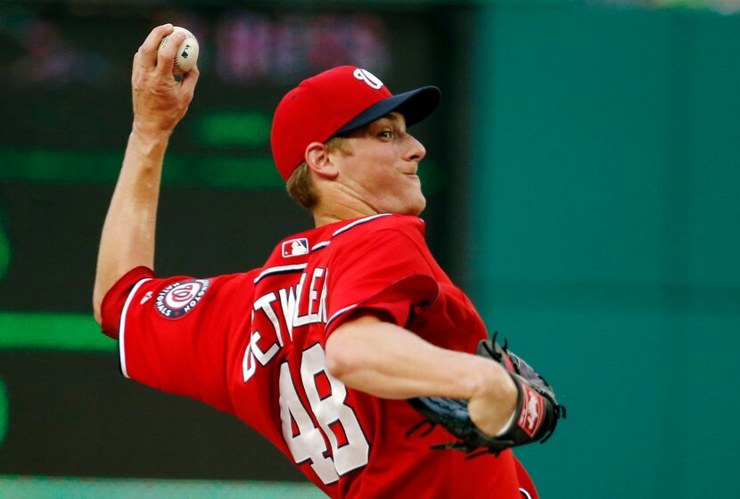 In this Sept. 6, 2014, file photo, Washington Nationals relief pitcher Ross Detwiler throws...