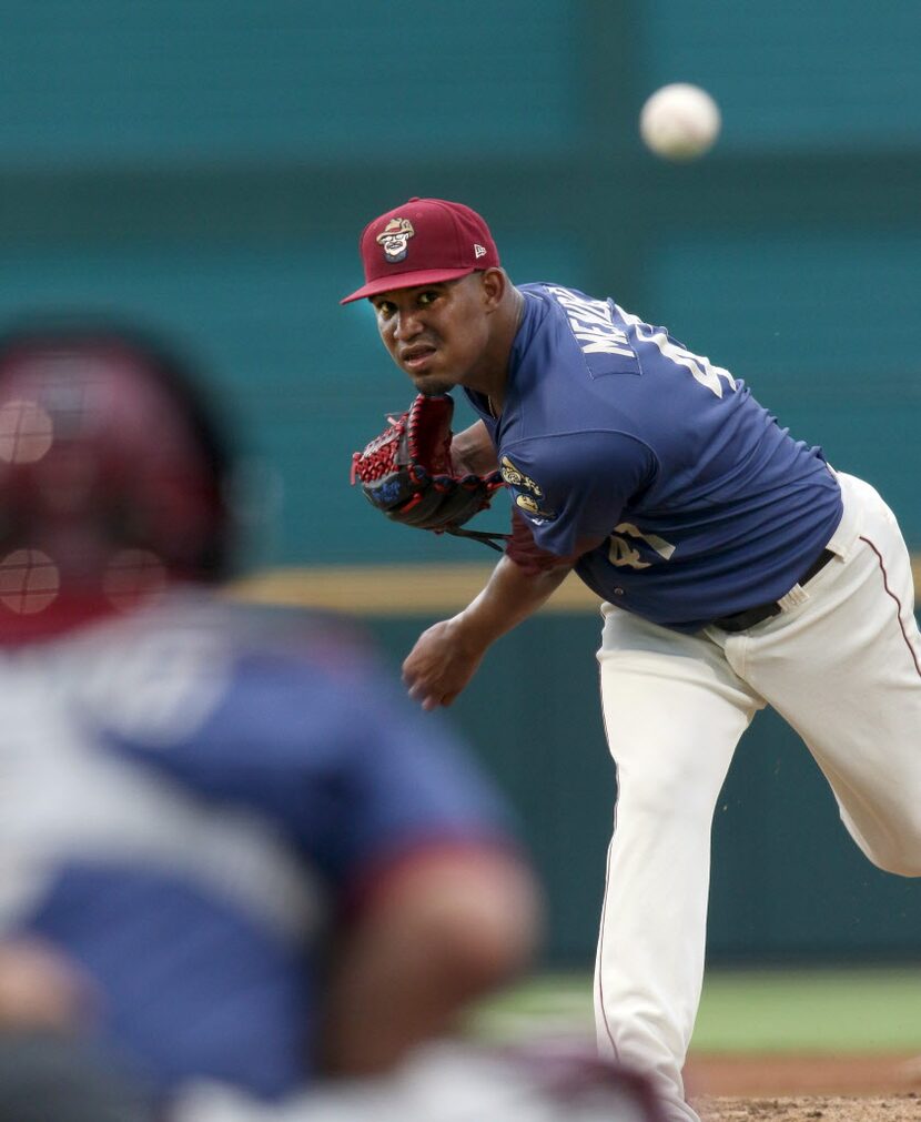 Frisco RoughRiders pitcher Yohander Mendez is the top-ranked pitching prospect in the Texas...