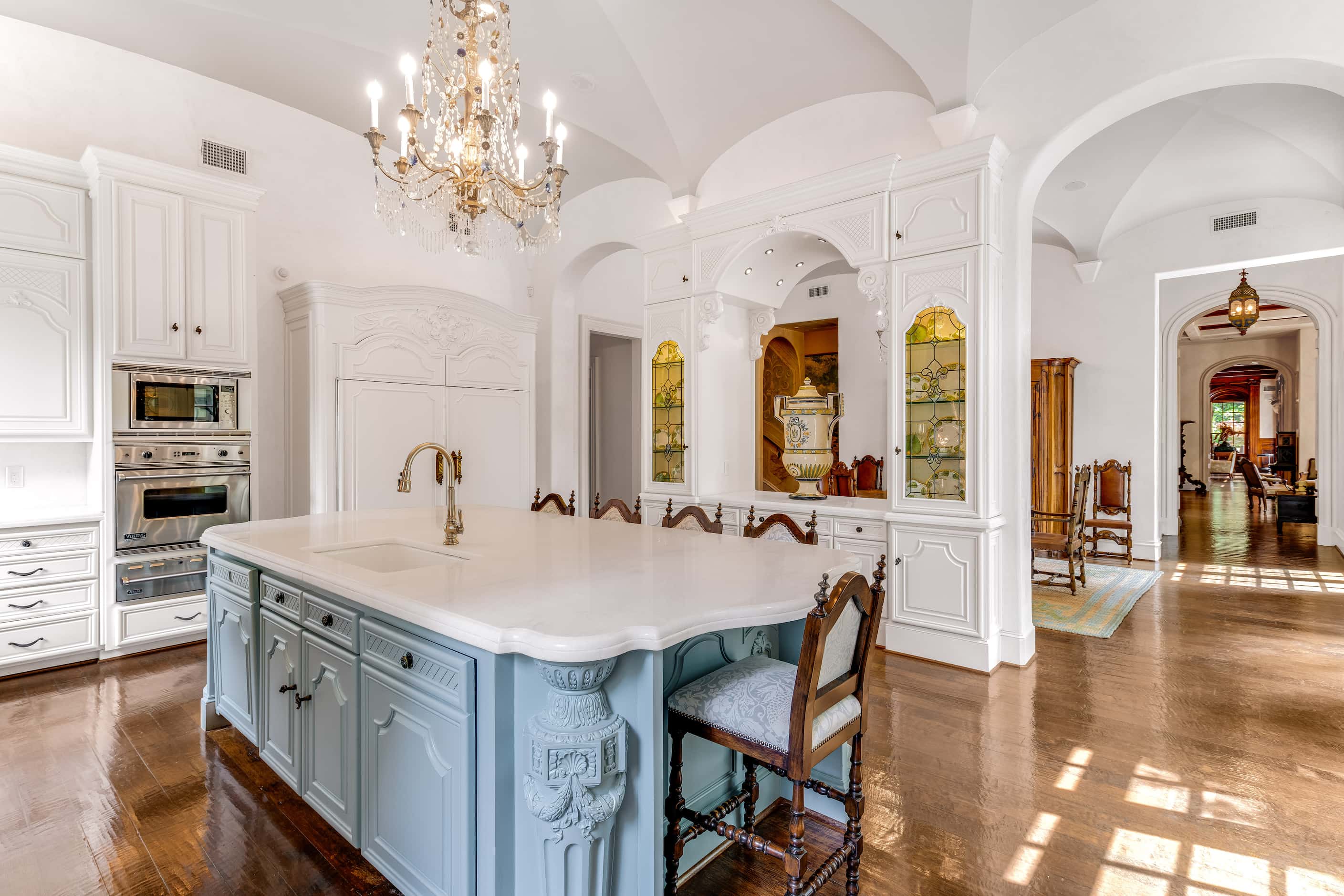 Dubbed The White House of Dallas, the mansion at 10777 Strait Lane is back on the market....