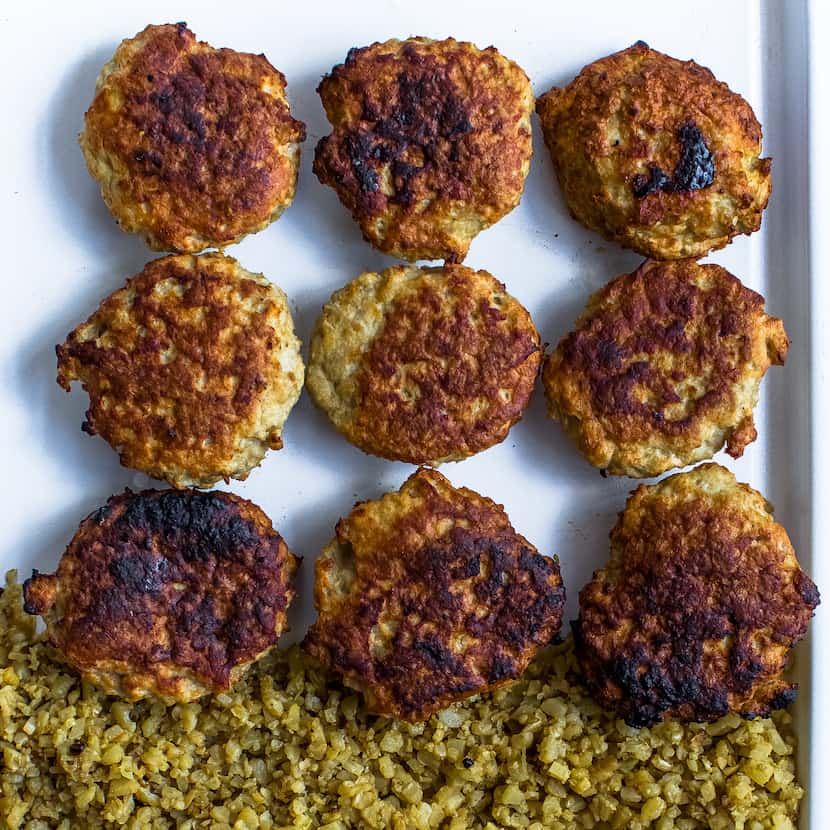 Baked Turkey Patties with Cauliflower Rice is an easy weeknight meal.