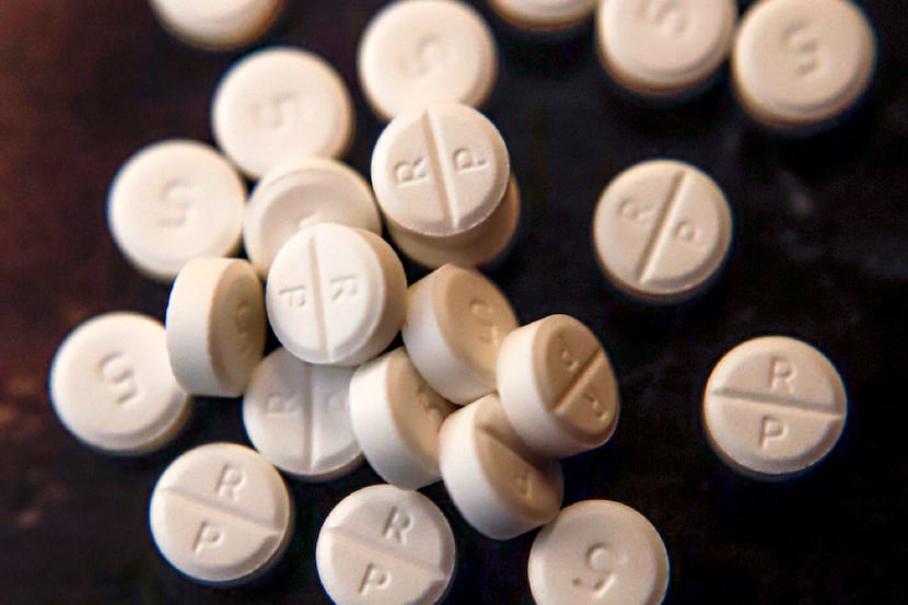Oxycodone pills are shown,  June 17, 2019. Texan counties are trying to kill a Republican...
