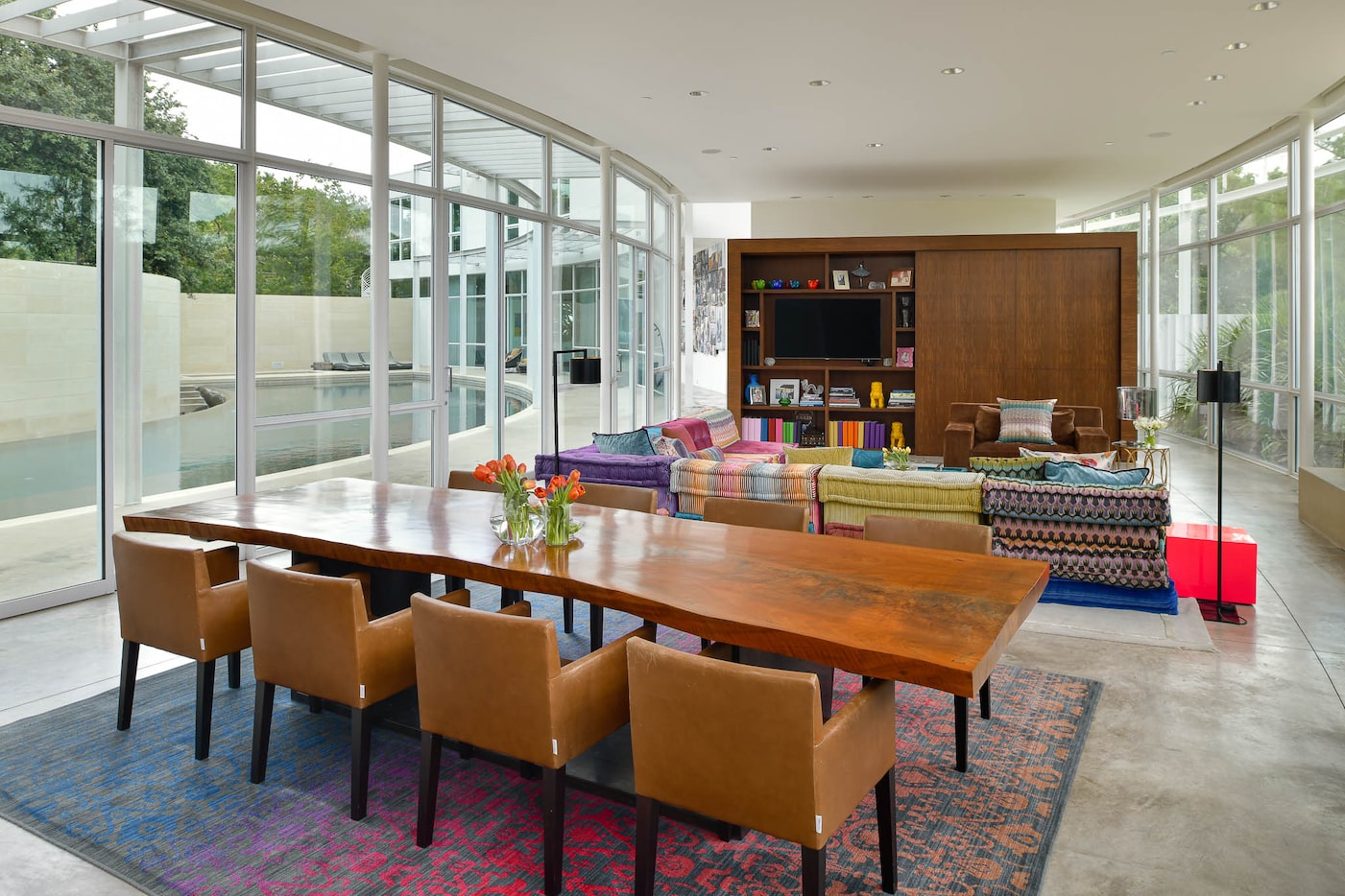 Living and dining room at 6645 Northaven Road.