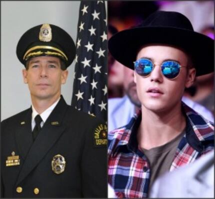  Michael Genovesi and his idol, Justin Bieber (Photos: Dallas Police Department, Steve...