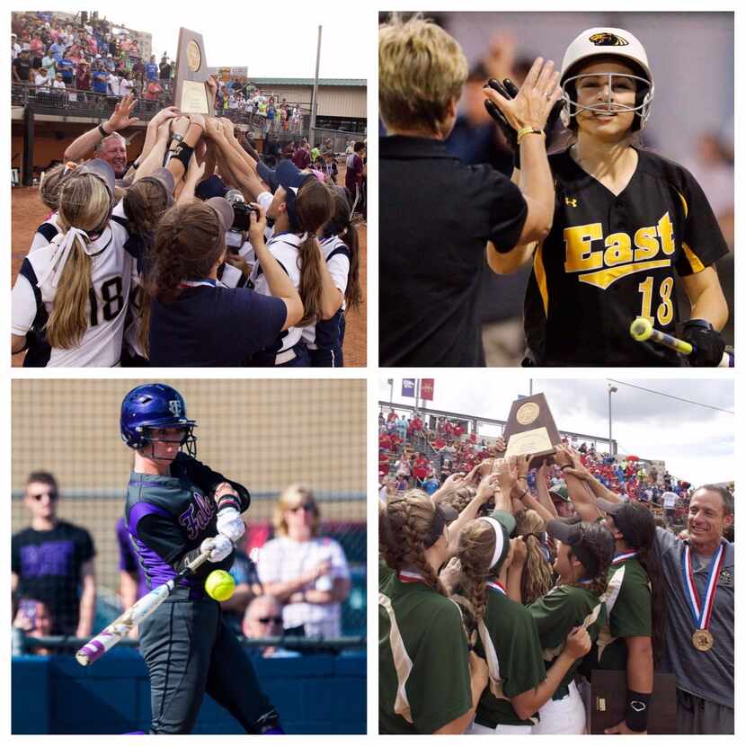 Top left: Defending 6A state champion Keller. Bottom left: Madie Green of state-ranked...