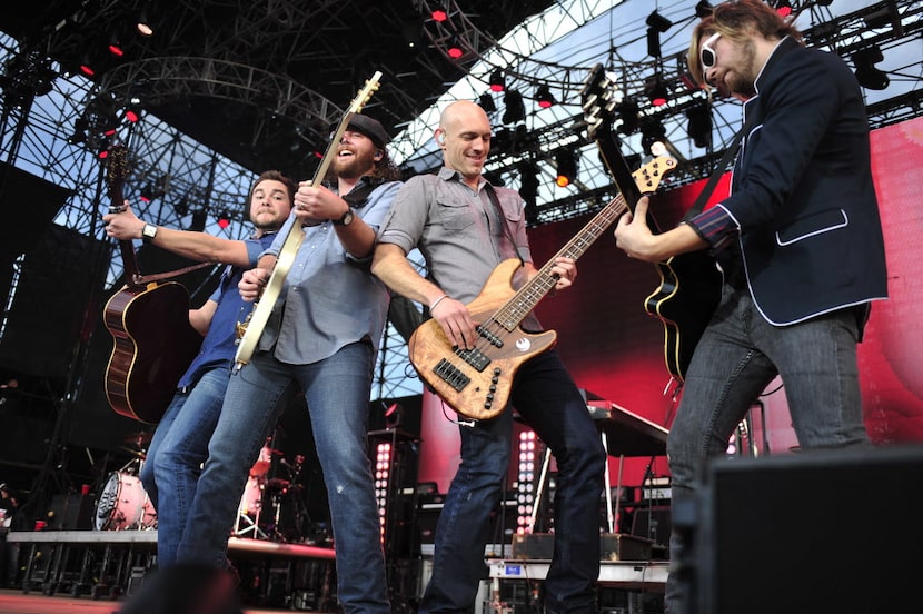 The Eli Young Band performs onstage at the 2014 NCAA March Madness Music Festival during the...