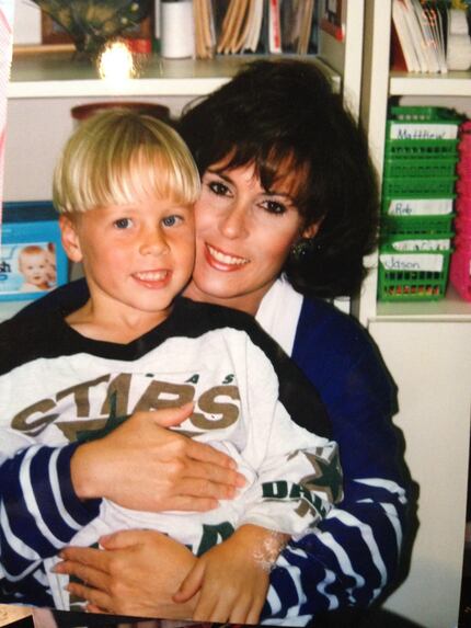 Lightning forward Blake Coleman and his mother, Sandy.