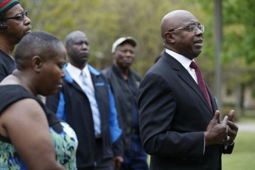  Tennell Atkins, former Dallas mayor pro tem, spoke in support of Dallas Police Chief David...