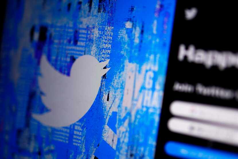 FILE - The Twitter splash page is seen on a digital device, Monday, April 25, 2022, in San...