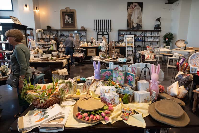A table with Easter merchandise in the Country Store section of the new Weir's Furniture store.