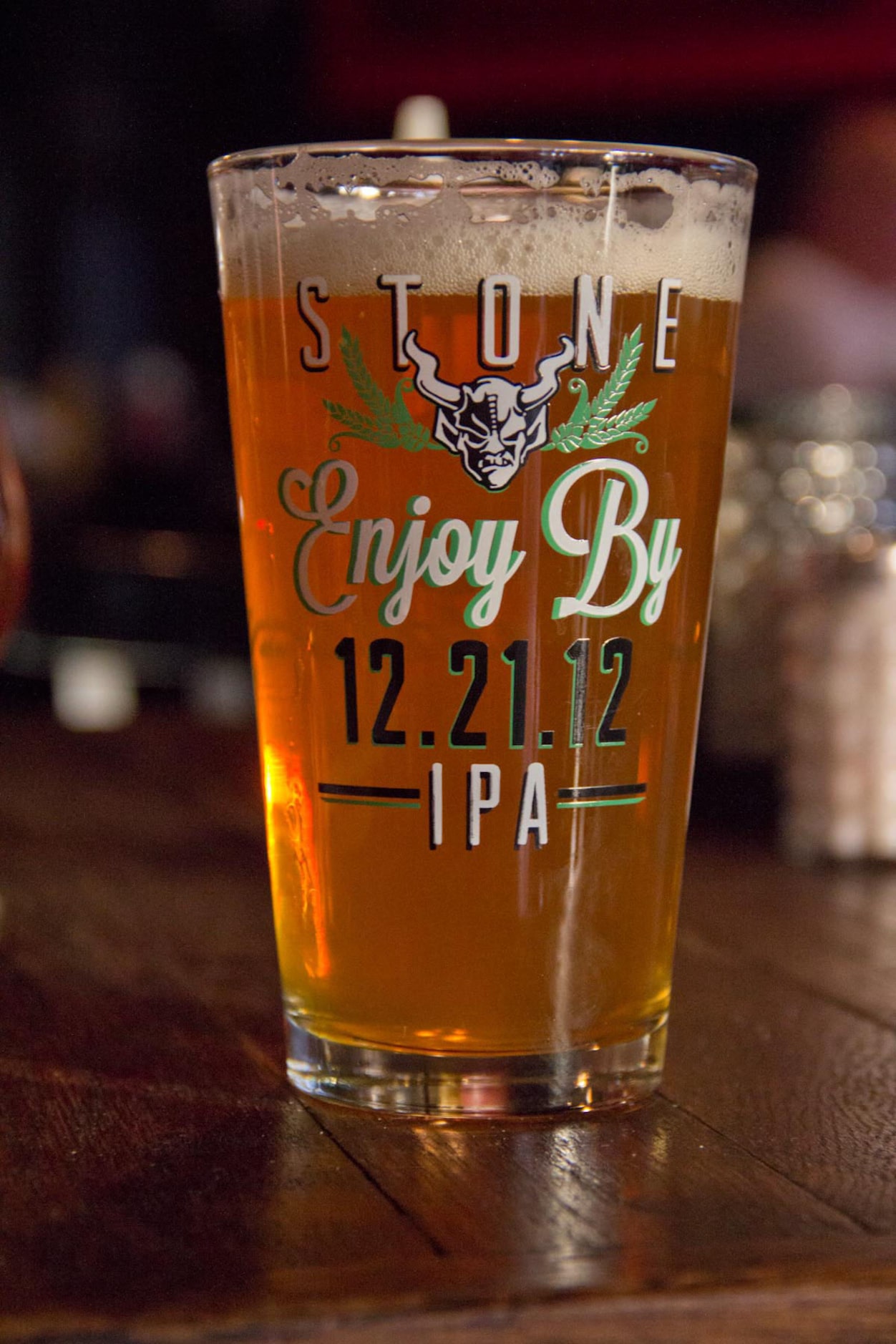 Commemorative Glass went along with Stone Brewery Enjoy By 122112 IPA at Goodfriend Beer...