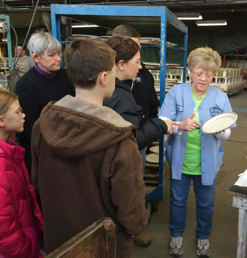 
Visitors can observe dinnerware production on the factory floor. Look for the outlet shop...