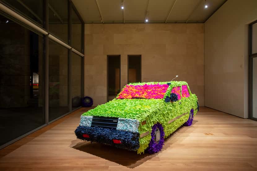 For “Grit/Grind,” Dallas artist Giovanni Valderas re-created a 1986 Nissan Sentra, the first...