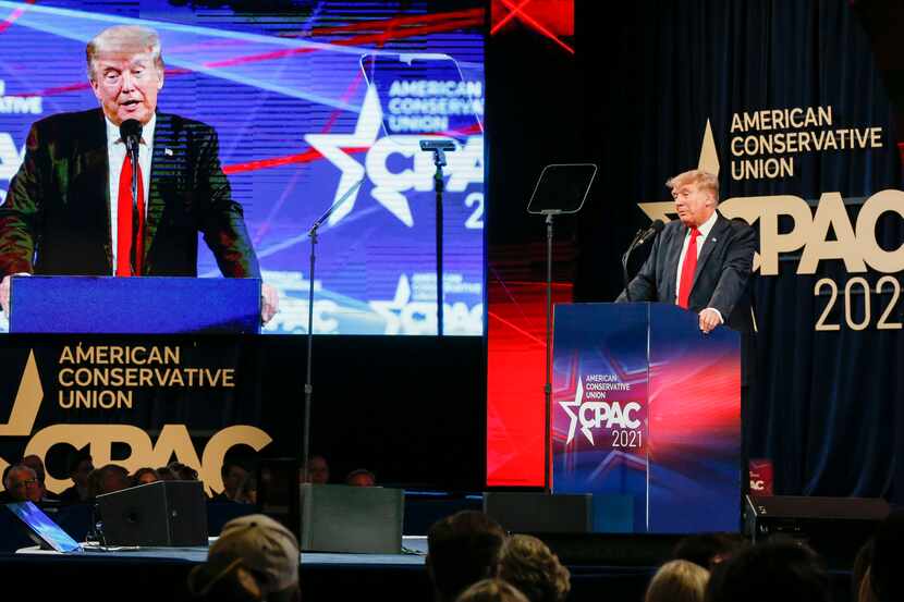 Former president Donald Trump speaks at the Conservative Political Action Conference on...