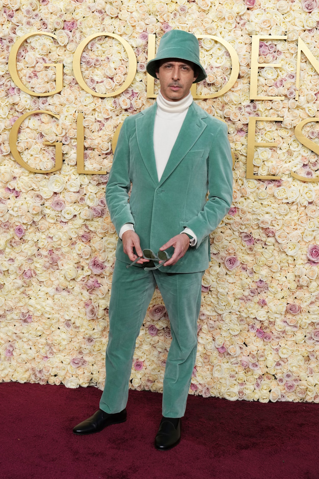 Jeremy Strong arrives at the 82nd Golden Globes on Sunday, Jan. 5, 2025, at the Beverly...