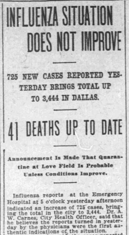 On Oct. 12, 1918, The News reported the number of flu cases spiked to more than 3,000 — 20...