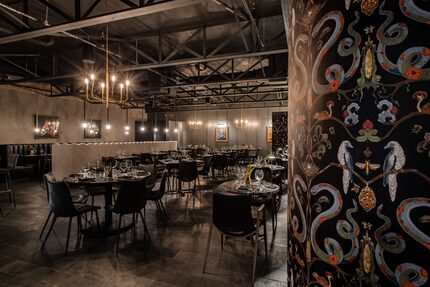 The Saint is a moody Italian steakhouse located near a stretch of restaurants and nightclubs...