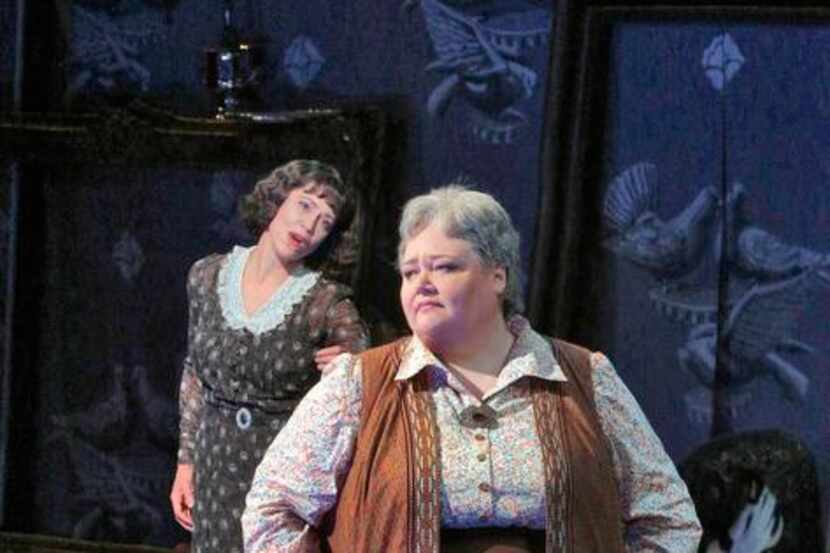 
Elizabeth Futral as Alice B. Toklas and Stephanie Blythe as Gertrude Stein in Opera Theatre...