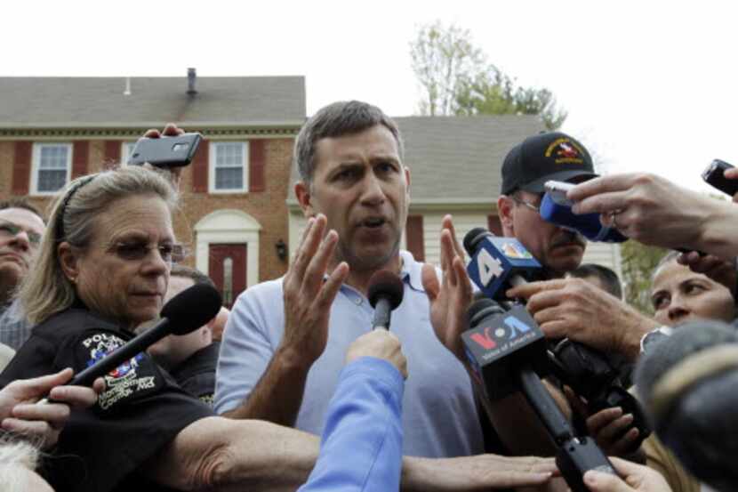 Ruslan Tsarni, the uncle of the Boston Marathon bombing suspects, speaks with the media...