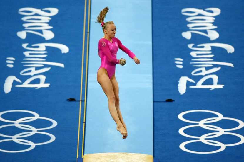 U.S. gymanst Nastia Liukin of Parker, Texas performs her vault in the Women's Individual...