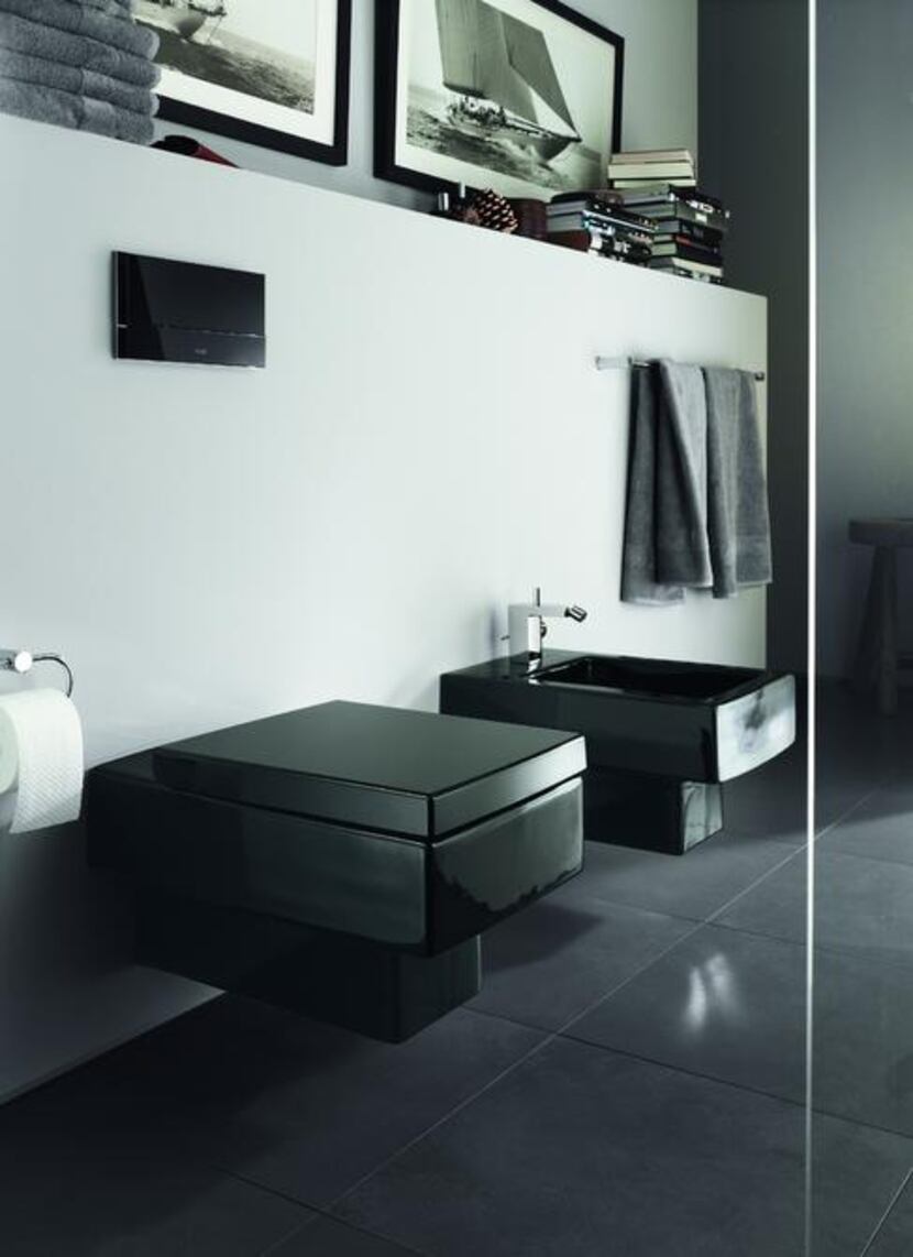 
Modern marvel - Right angles distinguish Duravit’s Vero wall-hung toilet. The unit has a...