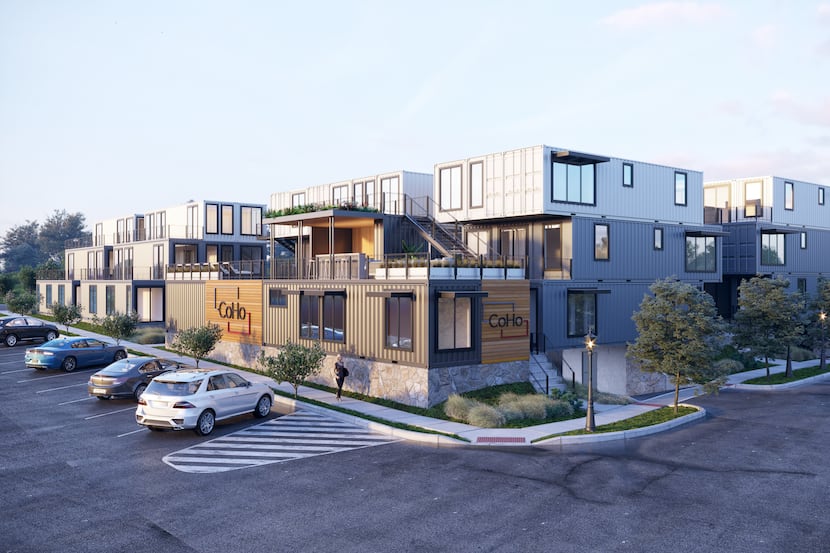 The 34-unit CoHo apartments south of downtown Fort Worth will be constructed out of shipping...