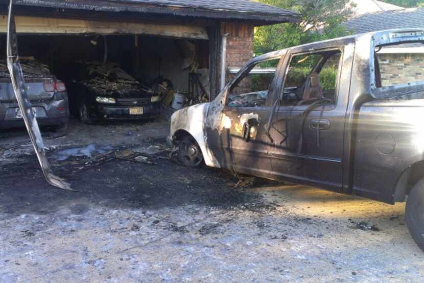 Authorities say the Smiths' pickup exploded Tuesday morning, causing a fire that spread to...