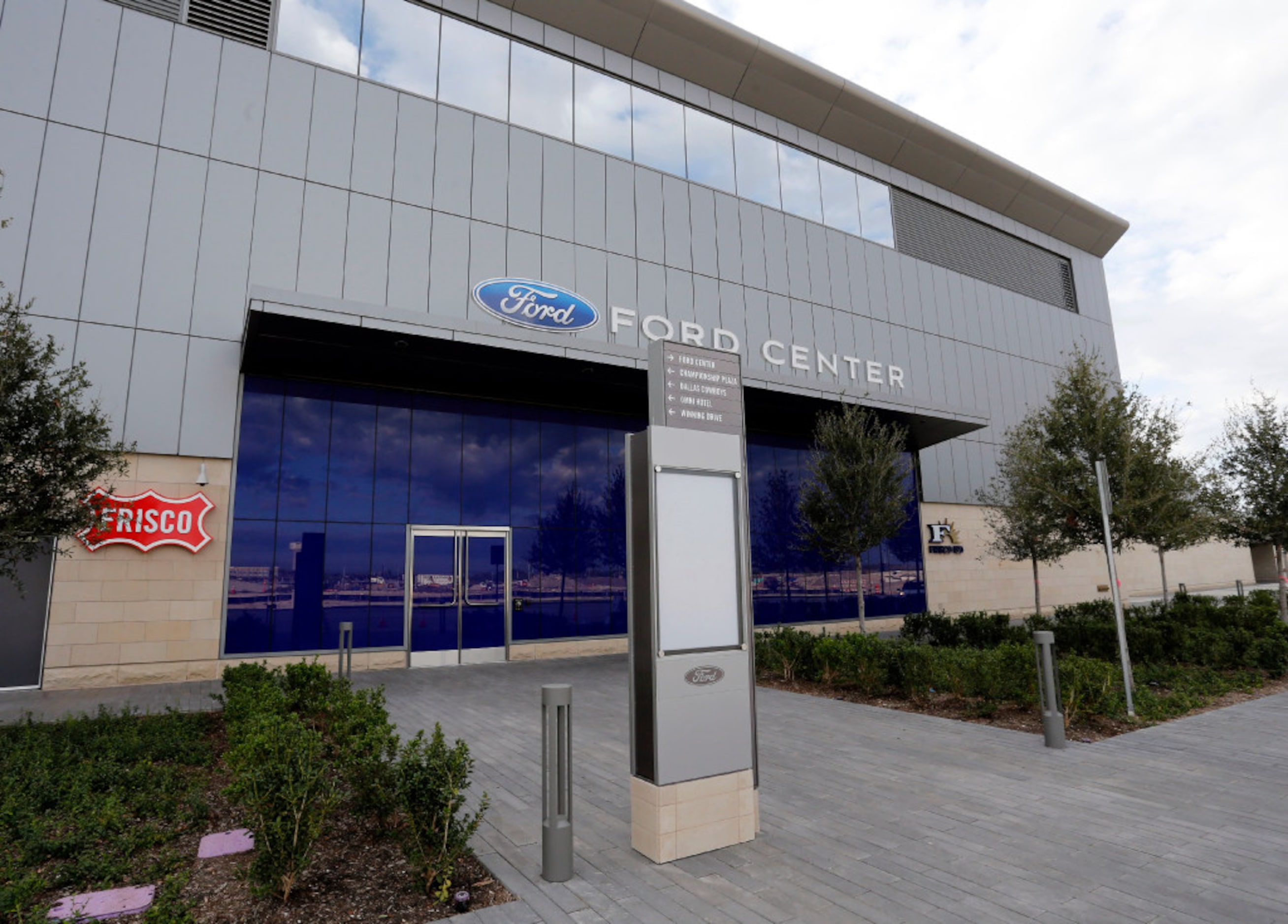 This is the outside of Ford Stadium at the Star before the first half of a high school...