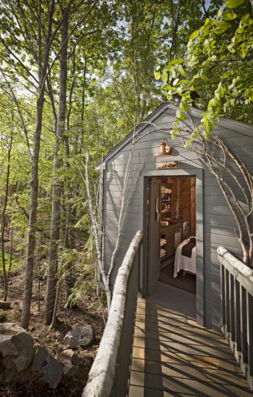 Nestled in the treetops, overlooking the beach forest, is the Tree Spa at Hidden Pond at...