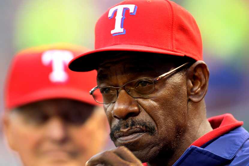 Texas manager Ron Washington is pictured during the Texas Rangers vs. Tampa Bay Rays MLB...