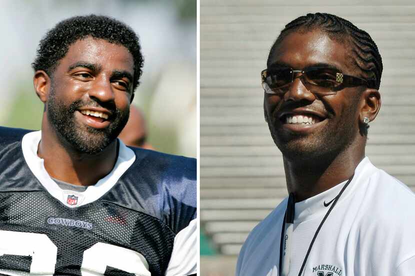 Greg Ellis (left) and Randy Moss (right). Photos from The Associated Press.
