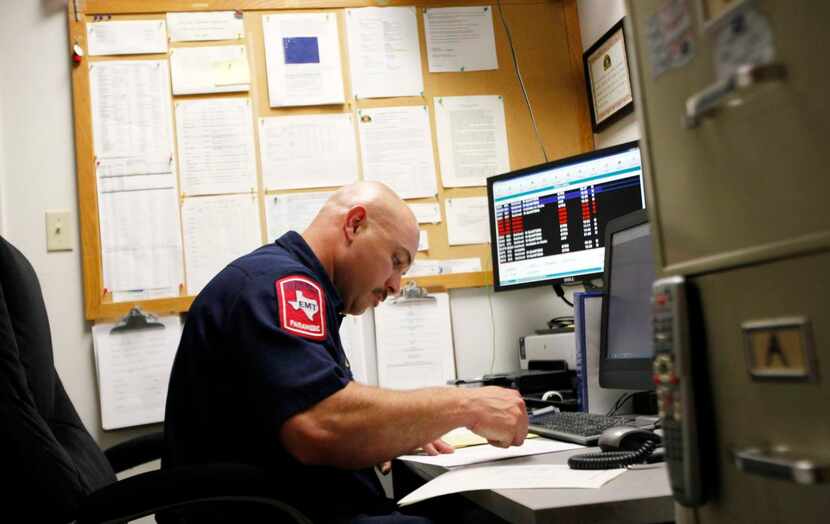 
DeSoto firefighter paramedic Capt. Brent Shull, who assisted in saving a man's life back in...