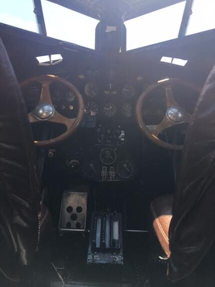 View into the cockpit from the second row.