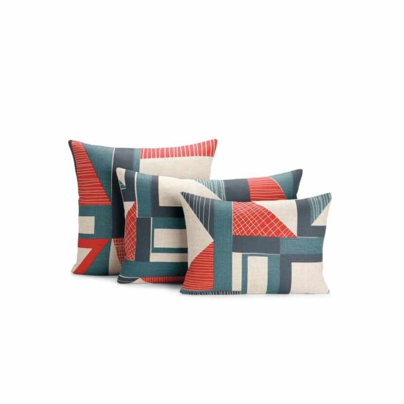 
Lean back: The Abstract Pillow suite takes a modern spin on red, white and blue. $175 to...