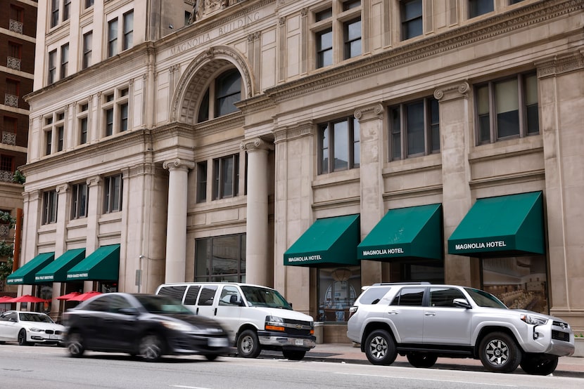 The Magnolia Hotel in downtown photographed on Thursday, Nov. 4, 2021, in Dallas. (Elias...