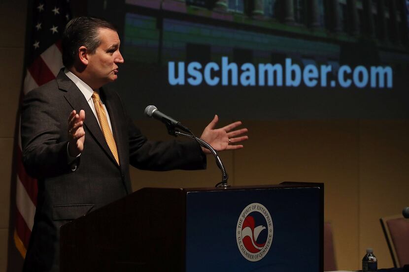 Sen. Ted Cruz speaks about the future of NAFTA at the U.S. Chamber of Commerce on Oct. 31,...