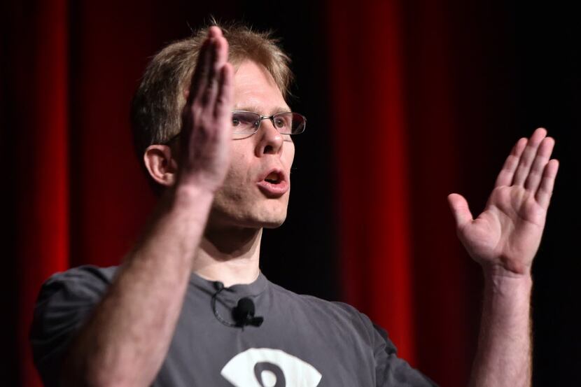 John Carmack, CTO of Oculus VR(virtual reality), speaks at the Game Developers Conference in...