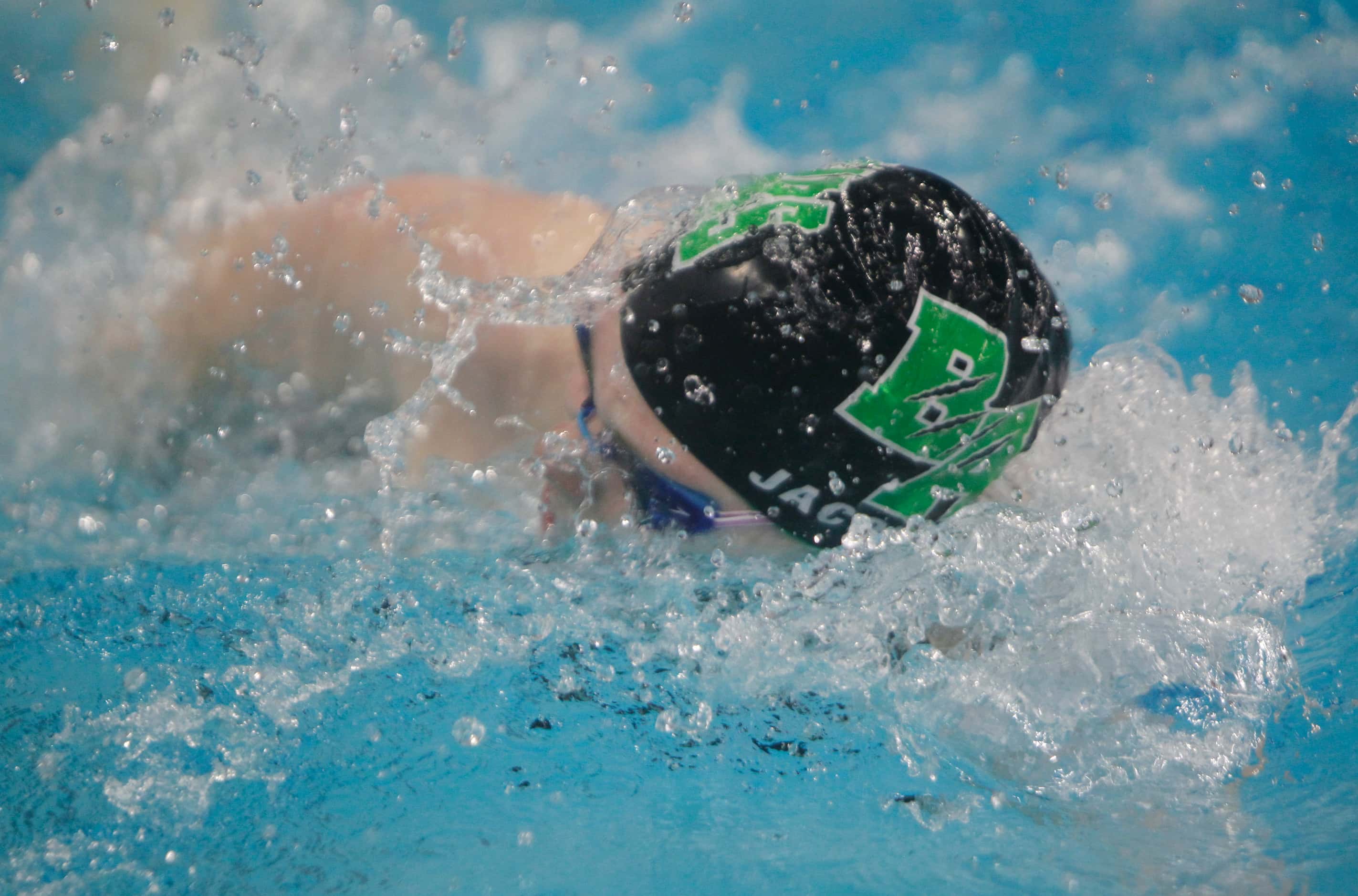 Dallas Bryan Adams swimmer Audrey Jacobson competes in the 5A Girls500 Yard freestyle...