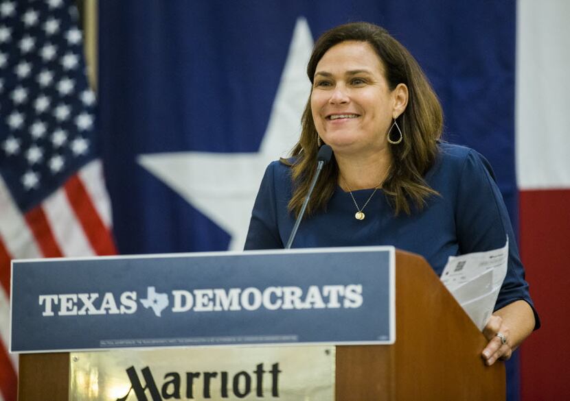 NARAL president Ilyse Hogue spoke to the Texas delegation breakfast before day one of the...
