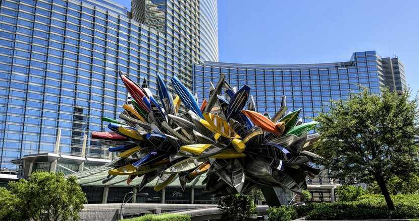 Big Edge sits outside of Aria Resort and appears impossibly unstable.