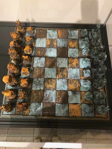 One of many displays of chess sets on display at the Irving Arts Center. Photo by Deborah...
