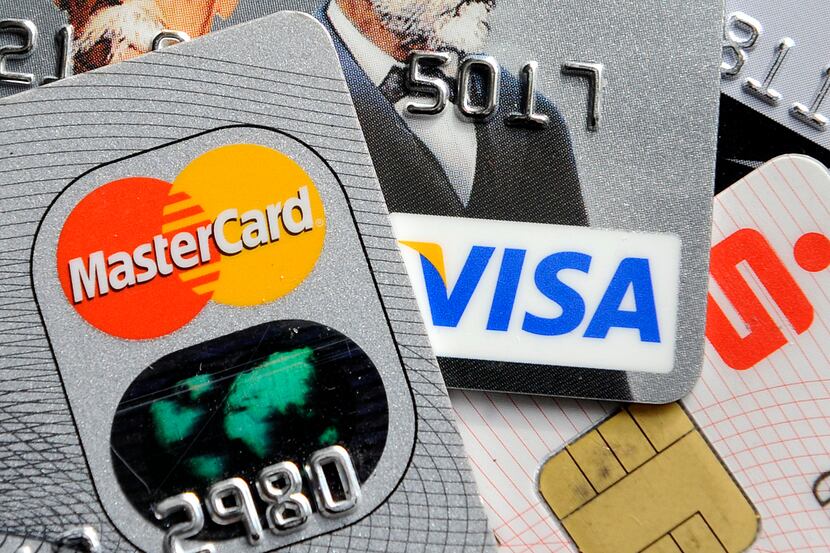 Credit and bank cards with electronic chips in Gelsenkirchen, Germany. (AP Photo/Martin...