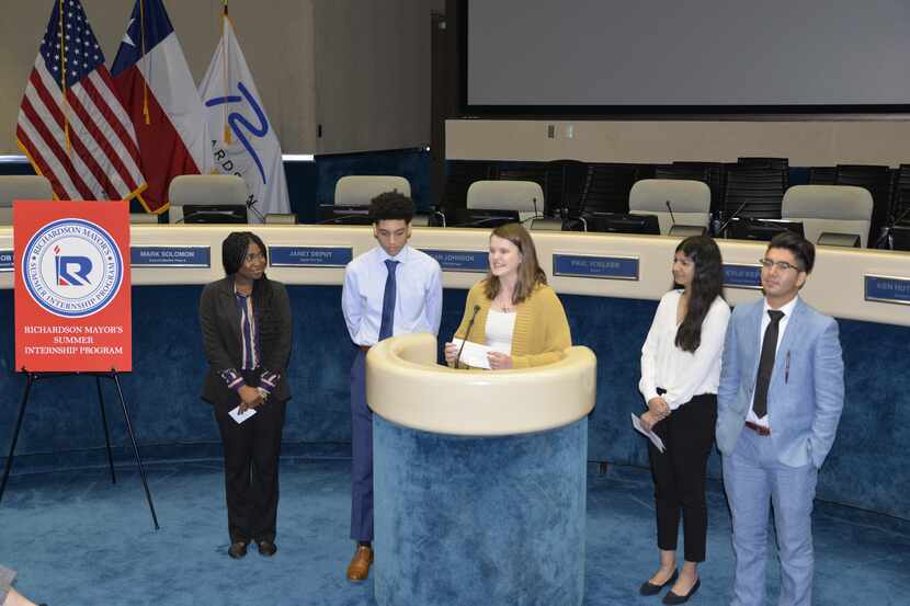 Students who participated in the Richardson Mayor's Summer Internship program in 2019...